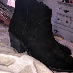 black suede booties